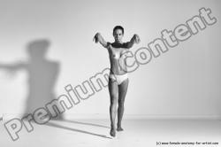 Nude Gymnastic poses Woman White Moving poses Slim long brown Dynamic poses Pinup